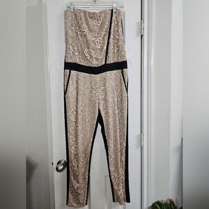 Pinko Lace Jumpsuit in Cream and Black